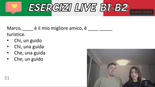 ESERCIZI LIVE ? livello B1-B2 (GRAMMATICA con PDF GRATIS) ? смотреть онлайн
