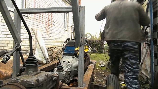 Самодельный трактор.Процесс сборки.Установка руля.#36 смотреть онлайн