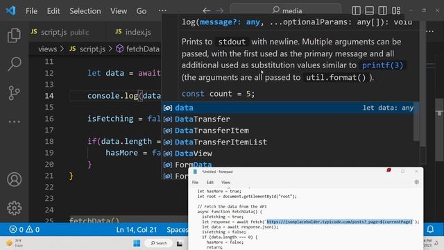 Javascript Infinite Scroll Data Fetching Tutorial to Make HTTP Request to JSONPlaceholder API смотреть онлайн