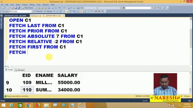 Working With Explicit Cursors in T-SQL | SQL Server Tutorial | Mr.Sudhakar L смотреть онлайн