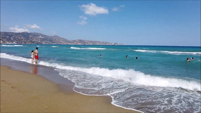 Beach walk, Ammoudara Heraklion, Crete, Greece, Ηράκλειο, Amoudara, Kreta смотреть онлайн