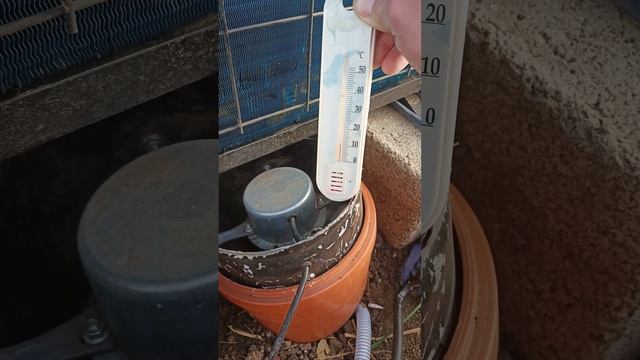 Подача вентилятором теплого воздуха на тепловой насос воздух-вода из грунтового теплообменника. смотреть онлайн