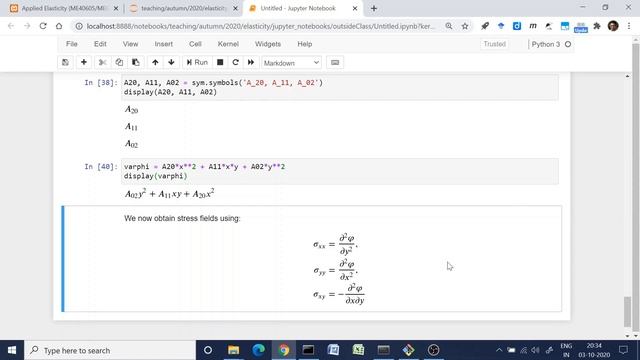 Elasticity using Jupyter Notebook: Introduction to Jupyter Notebook and Sympy – 2 смотреть онлайн