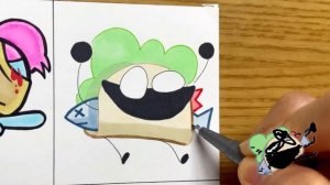 Drawing FNF - BFDI Glitch / Battle For Corrupted Island / Learn with Pibby