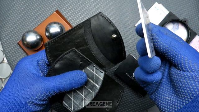 Кошелек - Картхолдер черный из кожи своими руками от CreaGene. Ручная работа и натуральная кожа. смотреть онлайн