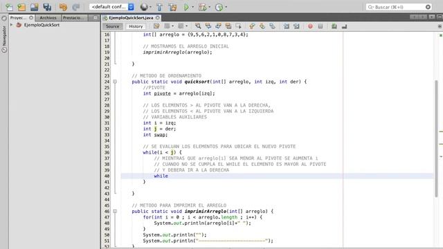 Algoritmo de ordenamiento Quick Sort en Java смотреть онлайн