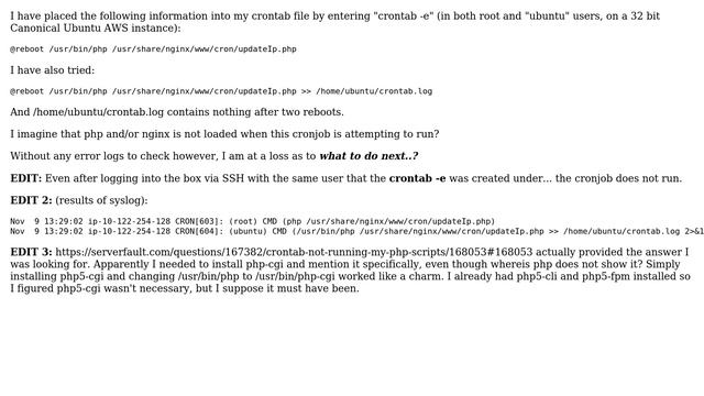 Why is my php script not running on boot? Running from command line works fine? (2 Solutions!!) смотреть онлайн