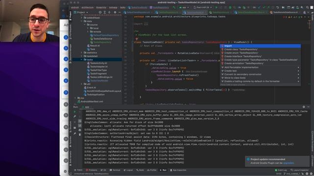 Test, Mocks, Espresso, Fakes, JUnit, Integration - Google Codelab - Android Kotlin смотреть онлайн