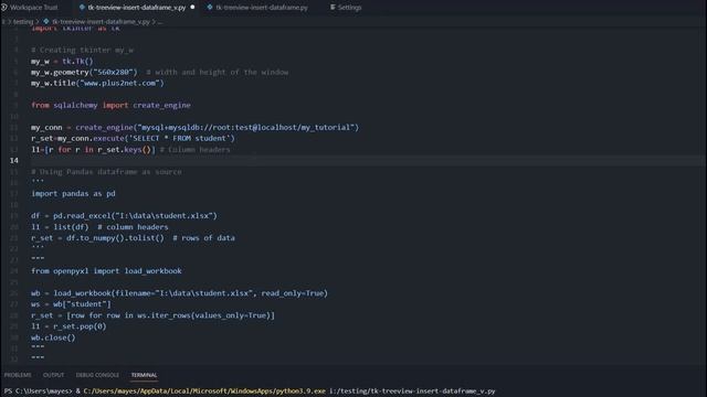Tkinter Treeview displaying data from different source like Pandas DataFrame MySQL & SQLite table смотреть онлайн