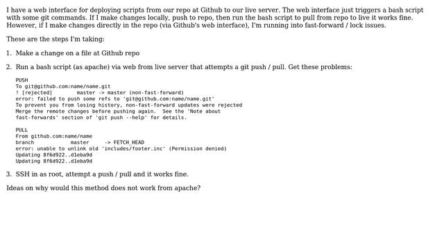Permission / owner issue with pushing to git when editing directly from repo? (2 Solutions!!) смотреть онлайн