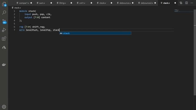 Разработка стека на языке Verilog