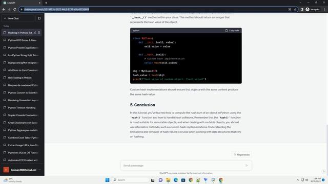 Hash sum of an object in python смотреть онлайн