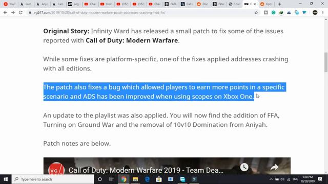 Call Of Duty Modern Warfare PATCH NOTES 28th OCTOBER 2019| OFFICIAL| Crashing And DEV Errors| смотреть онлайн