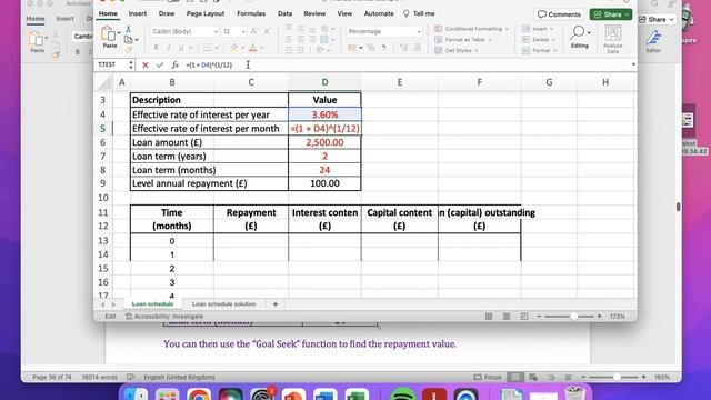 Higher Applications of Maths - Loan Schedules on Excel with Monthly Payments смотреть онлайн