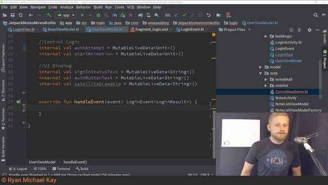 Android Tutorial 2019 #7: Implementing ViewModel w/ MutableLiveData, Kotlin Coroutines, MVVM смотреть онлайн