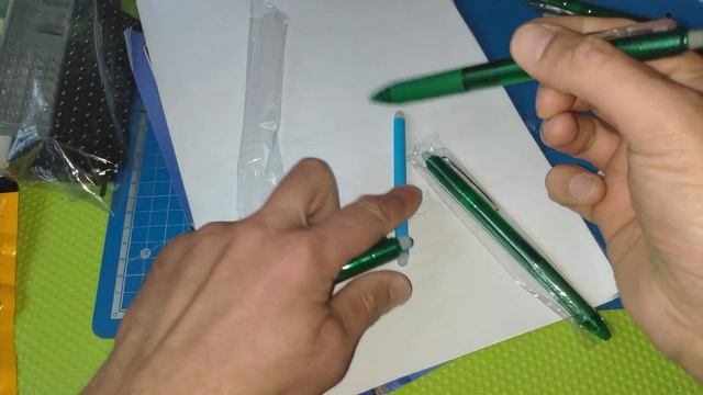 Посылка с Aliexpress, распаковка "Delvtch 4 шт./компл. 0,5 мм стираемая ручка цвет зеленый" смотреть онлайн