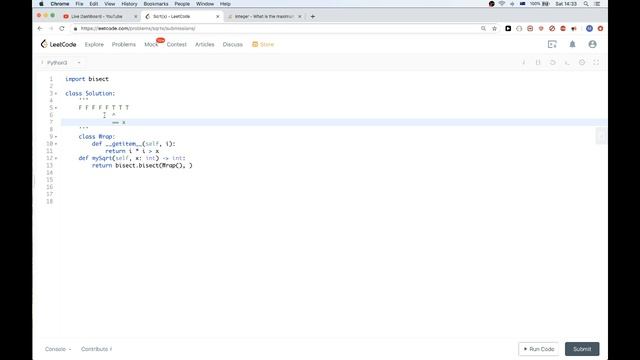 Leetcode 69. Sqrt(x) смотреть онлайн