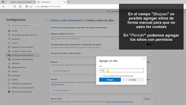 ✔️❌ Microsoft Edge: Habilitar O Desactivar Cookies Para Un Sitio Web