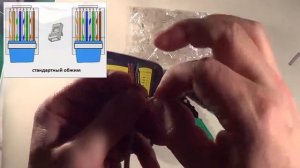 Обжимка витой пары RJ45 кримпером.
