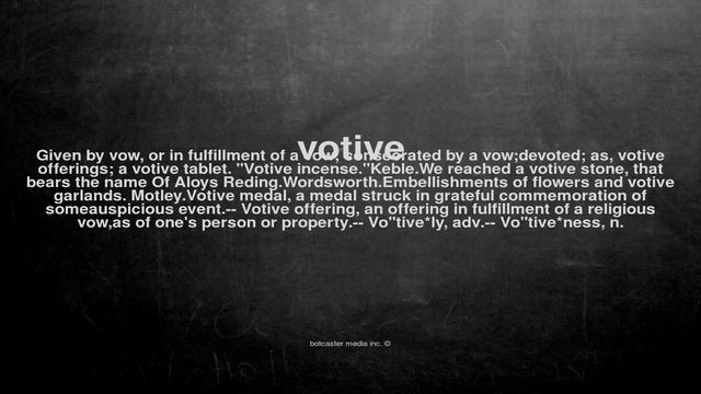 What does votive mean смотреть онлайн