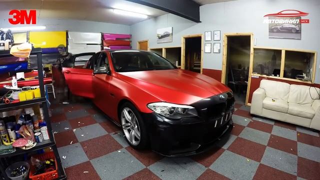 3M - оклейка авто красным сатином | АвтоВинил смотреть онлайн