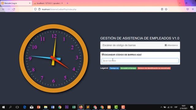 SISTEMA DE ASISTENCIA EN PHP CON CODIGO DE BARRAS (GRATIS-FREE) смотреть онлайн