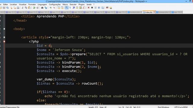 Aula 35 PHP PDO Prepared Statments com os Binds смотреть онлайн
