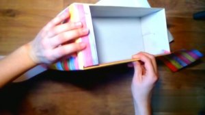 Как обклеить коробку для подарка. Декор оберточной бумагой. Мастер класс