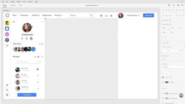 tutorial design messenger dashboard with adobe xd смотреть онлайн