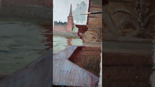 Пейзаж Москва Река Пейзаж маслом Как нарисовать пейзаж маслом с натуры. Shorts смотреть онлайн