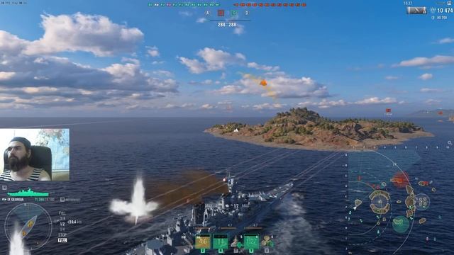 World of Warships ...1440 HD ... GEORGIA - BISMARCK . Качаем - "Капитана" ))) смотреть онлайн