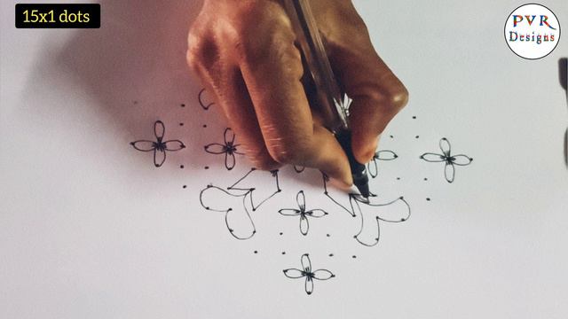 15 To 1 Dots Hibiscus Flower Rangoli | Sankranthi Muggulu 2022 | Sankranti Special Designs 2022 смотреть онлайн