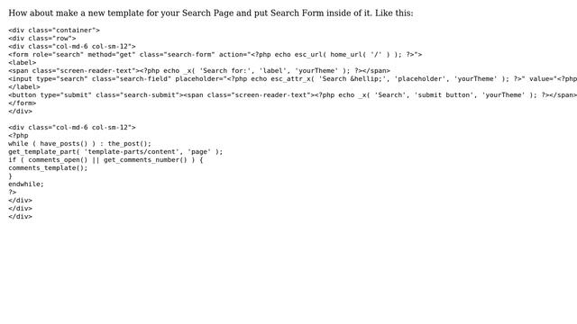 Wordpress: Link To Search Page Without Search Parameter (3 Solutions!!)