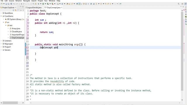Instance Method or Non static method in java. java 8/java 10-16.oops concept. смотреть онлайн