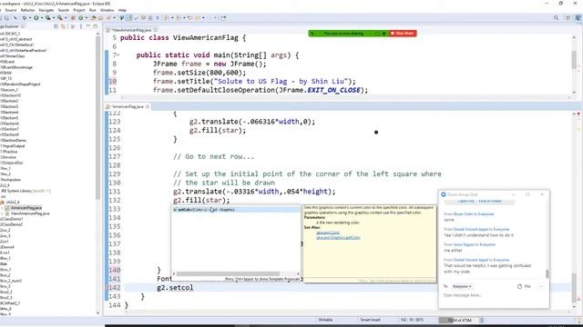 Java programming, display an American Flag and a text смотреть онлайн