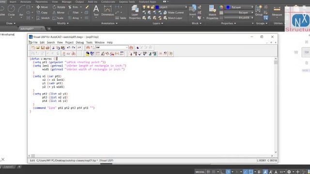 Autolisp Rectangle example смотреть онлайн