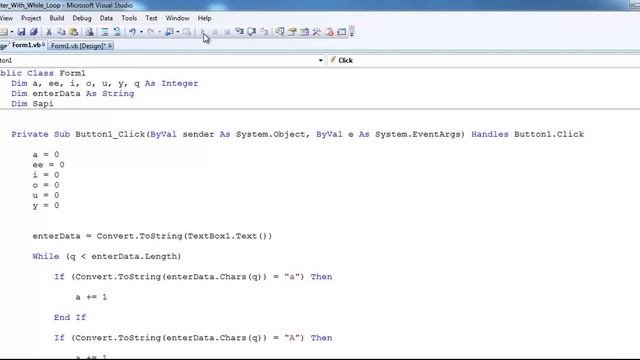 Vowels Counter Created with While Loop in Visual Basic.Net смотреть онлайн