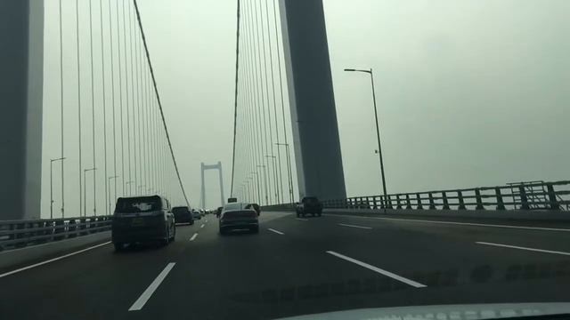 Driving view of the Nansha bridge, Guangzhou,CHINA~4K смотреть онлайн