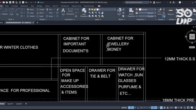 HOW TO MAKE A WARDROBE IN AUTOCAD SOFTWARE 2023 FOR ARCHITECTURE STUDENT'S STUDING IN 3RD YEAR смотреть онлайн