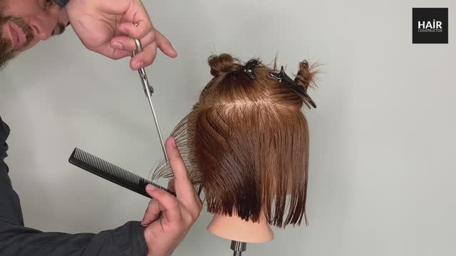 PIXIE + короткая челка шторка. Пошагово с комментариями. смотреть онлайн