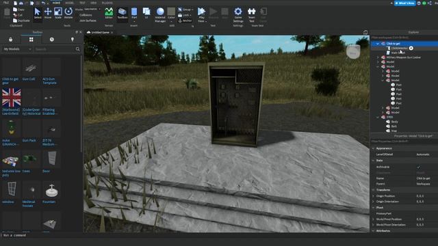 How to make a gun locker in Roblox Studio (click to get gun) смотреть онлайн