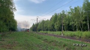 Паровоз П36-0110 и П36-0120 с поездом №906 «Победа» сообщением Волоколамск - Москва-Рижская.