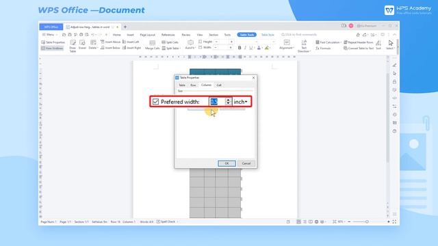 [WPS Academy] 1.6.9 Word: Adjust row height and column width of tables in word смотреть онлайн