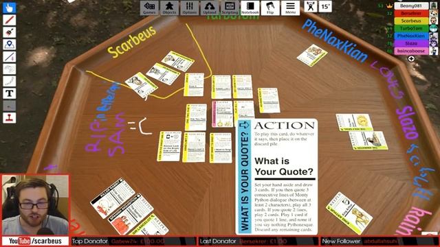 Tabletop Simulator - Monty Python Fluxx - Scarbeus Streams on Twitch смотреть онлайн