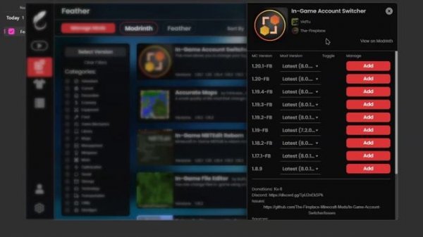 How to use feather client with a cracked account
