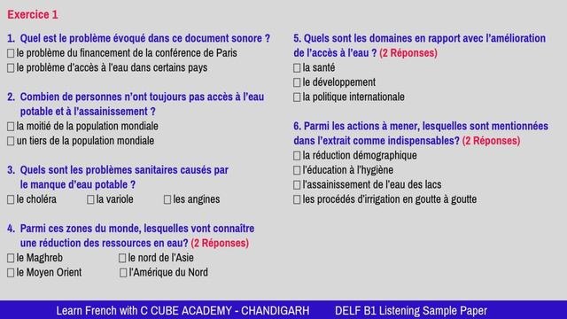 DELF B1 Listening Practice Test Online Comprehension Orale exercise DELF B1 смотреть онлайн
