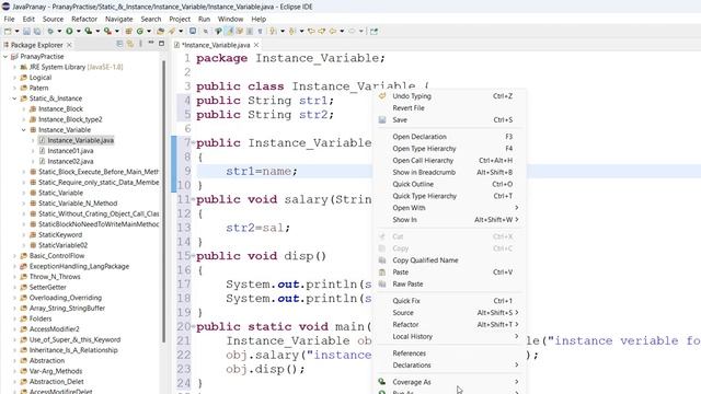 Instance variable with parameteries Constructor and parameteries Methods смотреть онлайн