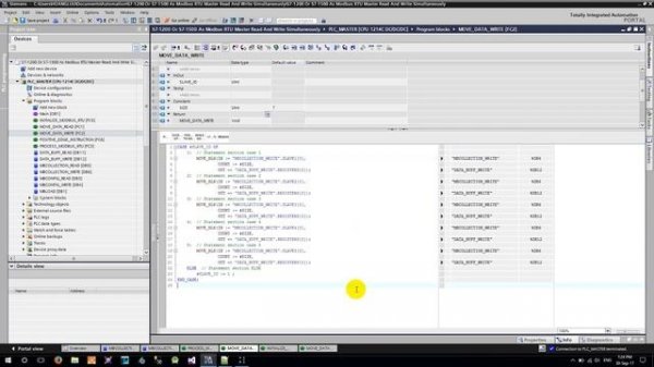 ? S7 Modbus Tutorial : S7 1200/S7 1500 As Modbus RTU Master Read And Write Simultaneously
