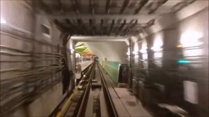 Перегон Жулебино -  Выхино (Москва) Из кабины машиниста. Moscow Subway from the driver's cab