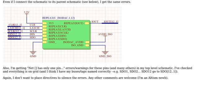 Electronics: Altium: "Net [] contains floating input pins", but they seem to be connected смотреть онлайн